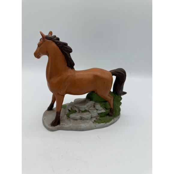 Vintage Brown Horse Figurine 7” Long x 6.5” Tall Ceramic Statue Ranch Decor - Picture 3 of 8